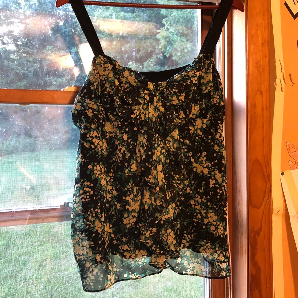 Lauren Conrad Flowery Ruffled top